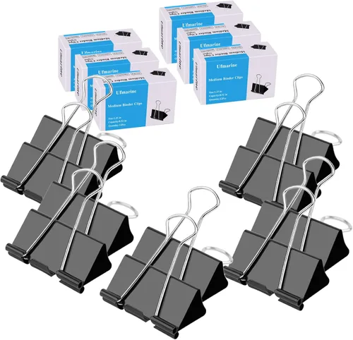 Vista 14 de Ufmarine Clips pequeños de 1 pulgada de largo, (72 piezas) clips de papel pequeños para suministros de oficina