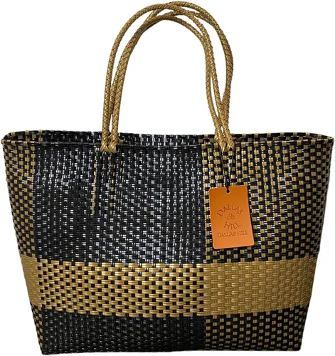Designs - Bolsa de mano tejida a mano para mujer, bolso de hombro de plástico reciclado Playa de verano y bolso de viaje