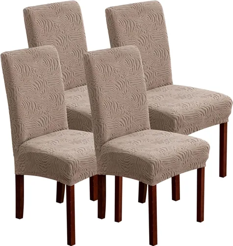 Vista 21 de Fundas para Sillas de Comedor, Fundas para Sillas de Comedor Elásticas Parsons, Protector de Sillas de Cocina para Comedor, Extraíbles, Lavables