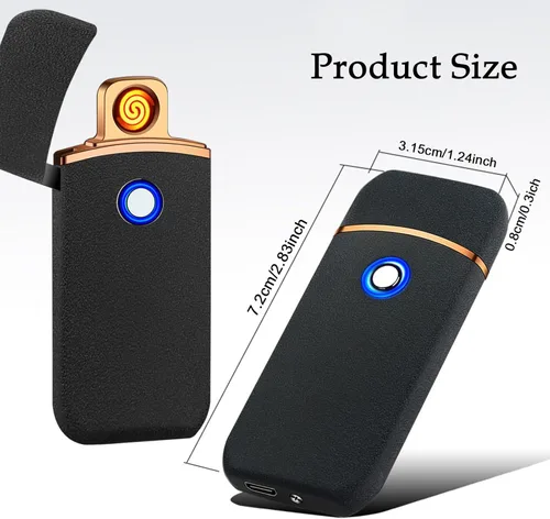 Vista 6 de Encendedor Electrónico, Encendedor Eléctrico, Encendedor Inteligente Recargable USB, Encendedores Geniales Portátil Encendido de Doble Cara