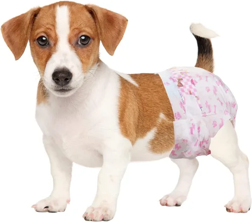 Vista 11 de Dono Pañales desechables para perras, pañales súper absorbentes para perros, con tecnología de gel de secado rápido, a prueba de fugas, ajuste