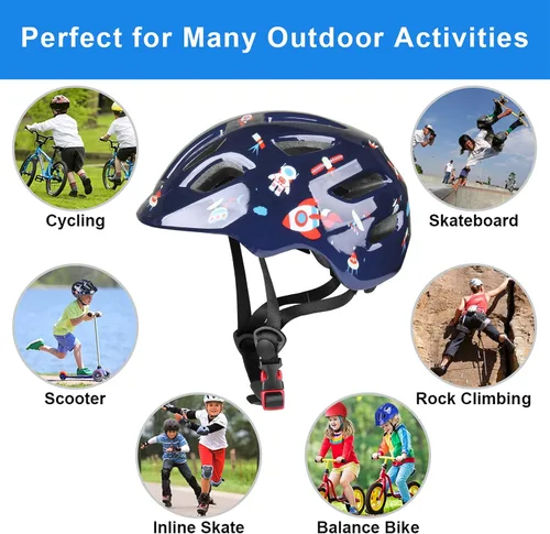 Vista 2 de Glaf - Casco de bicicleta para bebés, cascos para niños pequeños de 1 año en adelante, para niñas y niños, multideporte, ajustable, para scooter