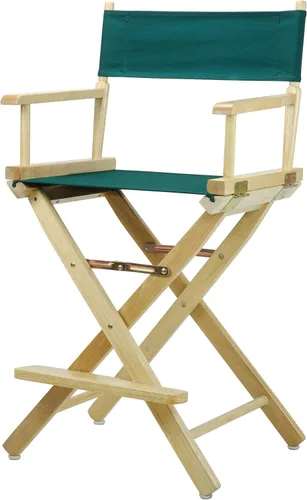 Vista 100 de Casual Home - Silla de director de 18 in, marco negro, lona negra, altura clásica