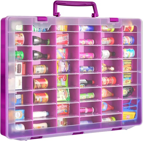 Vista 12 de FULLCASE Funda compatible con 5 Surprise for Mini Brands Toys Series 1-4, almacenamiento de cápsulas misteriosas, para colección Mini Mart Azul