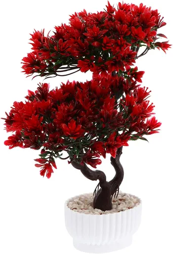 DOITOOL Árbol bonsái artificial en maceta, plantas de pino sintético en maceta, plantas de casa falsas de plástico, decoración de escritorio zen