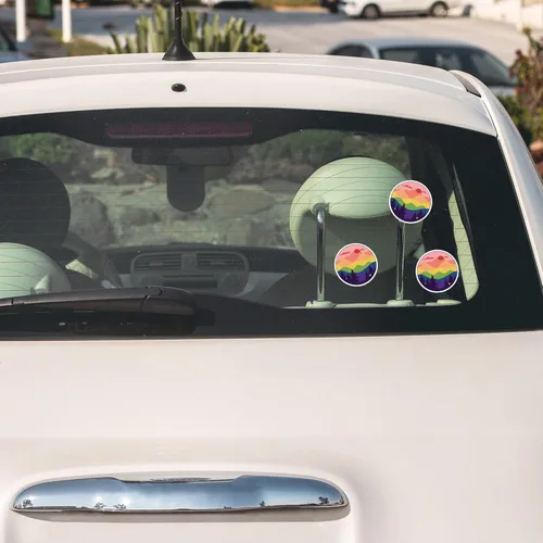 Vista 7 de (3 unidades) Sutil LGBTQ+ Pride Mountain Flag Sticker – Resistente a la intemperie para botellas de agua, laptop, ventana, coche (LGBTQ +) tamaño 3