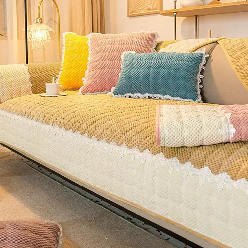 Vista 11 de Funda suave para sofá modular, funda antideslizante de felpa para sofá para mantener el calor, protector de sofá para perros, gatos, mascotas y Azul