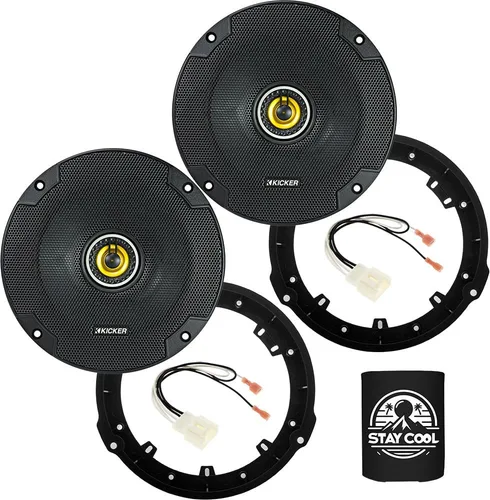 KICKER Altavoces de 6.5 pulgadas para Ford F-150 2015-2024 Kit de actualización - Par de series CS con adaptadores y arnés, coaxial 6 1/2 altavoz