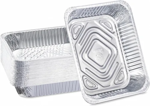 Tiger Chef Sartenes desechables de papel de aluminio – Bandeja para hornear de 9 x 13 – Sartenes de mesa de vapor de tamaño medio – Paquete de 30