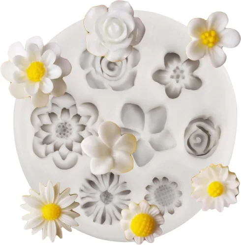 Vista 20 de Molde de caramelo de silicona rosa Mini flor Fondant moldes de chocolate para decoración de pasteles Decoración de cupcakes Pasta de goma