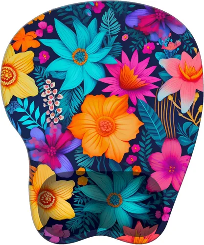 Vista 43 de Alfombrilla de mouse con soporte para muñeca, base de goma antideslizante, reposamuñecas, alfombrilla para mouse de 8.75 x 7.5 pulgadas, alfombrilla