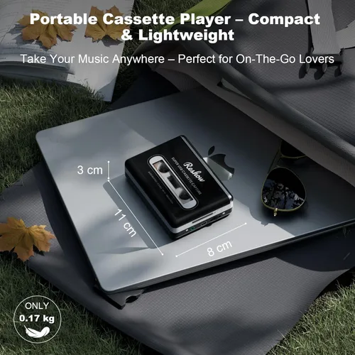 Vista 5 de Reshow Cassette Tape Player – Portable Tape Player Audio Cassette to Digital Converter, Compatible with Laptops and Personal Computers Convert