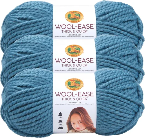 Vista 136 de Lion Brand Yarn - Ovillo de lana Wool-Ease Thick & Quick color fuerza aérea