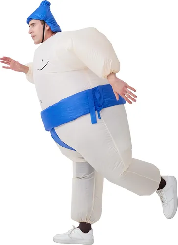 Vista 6 de Inflatable Sumo Costume for Adult, Blow Up Wrestling Suit Halloween