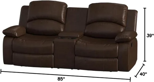 Vista 22 de Betsy Furniture 8018 - Juego de sillón reclinable de cuero reconstituido, para sala, sofá reclinable, sofá de dos piezas y sillón de cuero