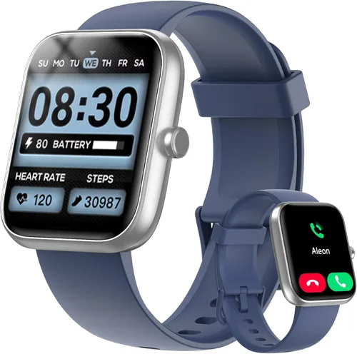 Vista 11 de Reloj inteligente para mujeres y hombres con llamada Bluetooth, reloj inteligente integrado con Alexa, reloj de fitness con dial DIY de 1.83