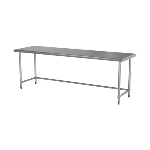 Vista 18 de Mesa de trabajo de base abierta de acero inoxidable 430 de calibre 18 de 24 x 30 pulgadas para cocina comercial, restaurante, cafetería