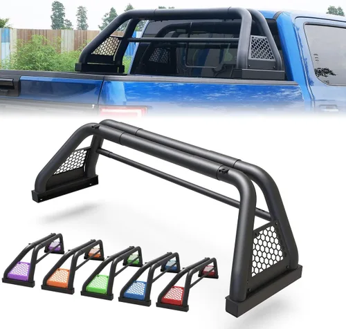 ROXX Barras enrollables universales para camionetas de tamaño completo, barra enrollable Sport Chase Rack para Dodge Ram 1994-2010/Chevy Silverado