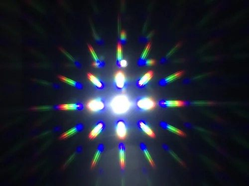 Vista 4 de Rave Glasses 3D Prism EDM Rainbow Caleidoscopio Difracción Spiked Steampunk Gafas, Plateado-azul neón