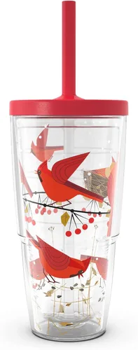 Vista 16 de Tervis 1318911 Cardinals Vaso Térmico Aislante con Envoltura y Tapa 16 oz - Tritan Transparente