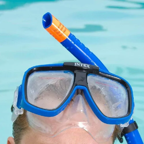 Vista 6 de Intex Juego de máscara de buceo Reef Rider y fácil flujo para mayores de 14 años, los colores varían