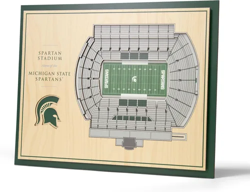 Vista 51 de YouTheFan - Póster para pared de la NCAA, vista de estadio en 3D de 5 niveles, Marrón