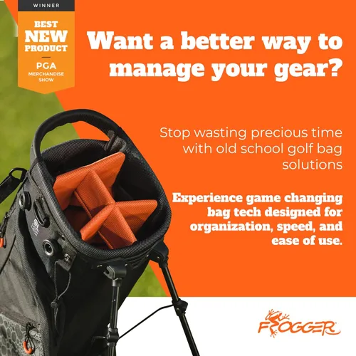 Vista 4 de Frogger Bolsa de golf híbrida funcional para hombres y mujeres con soporte, bolsa de golf ultraligera con 7 bolsillos espaciosos, 2 receptores