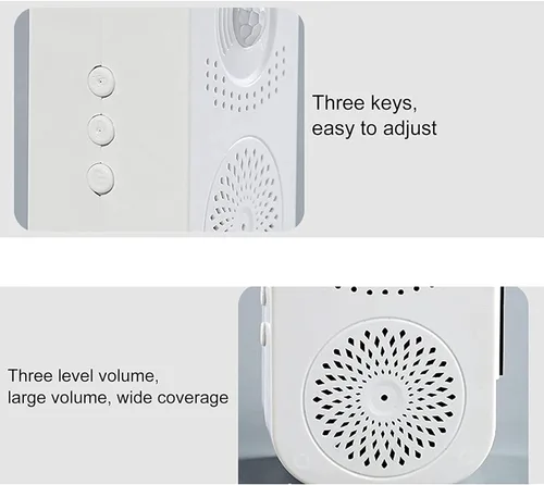 Vista 2 de Timbre de bienvenida con sensor de movimiento activado y voz grabable para reproductor de sonido de tienda, timbre de bienvenida, 2.0 x 1.5 x 3.3
