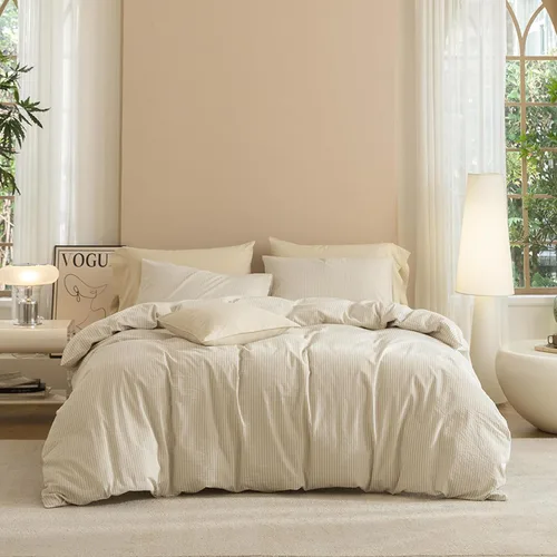 Vista 52 de JIYUAN - Juego de 2 piezas de 1 funda de edredón de algodón 100% lavado de 68x90 pulgadas (relleno no incluido) y 1 funda de almohada, cómodo