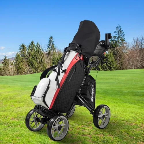 Vista 2 de CaddyTek - Carrito de golf con 4 ruedas, Caddy Cruiser One versión 8 1, plegable con un clic, ligero, carrito de caddie, compacto, fácil de abrir