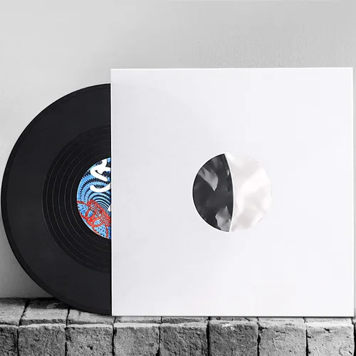 Vista 5 de Facmogu 20 fundas interiores de papel blanco de 12 pulgadas y forro de poliéster, cubiertas de disco LP de 3.88 oz/m², fundas de almacenamiento