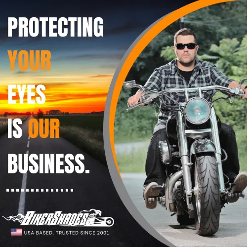 Vista 2 de Bikershades Gafas de montar en motocicleta con montura morada, pequeñas para mujeres y niñas