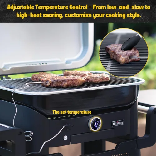 Vista 7 de Volteq - Parrilla eléctrica con control inteligente Tem para apartamentos, 6 en 1, sin humo, compacta para patio, barbacoa para balcón y terraza
