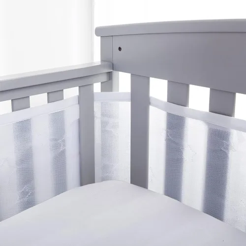 Vista 19 de BreathableBaby Forro transpirable de malla para cunas de tamaño completo, malla deluxe de 4mm, Elefantes (Tamaño 4FS cubre 3 o 4 lados)