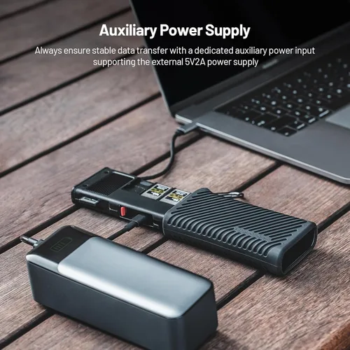 Vista 7 de PGYTECH CreateMate - Lector de tarjetas USB 3.2 CFexpress A, lector de tarjetas SD de 10 GBps para fotógrafo (CFexpress-A, negro)