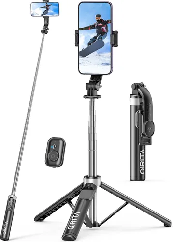 Vista 10 de Trípode para selfie stick de 52 pulgadas con control remoto, 3 en 1 portátil para selfie stick y trípode para teléfono con soporte para teléfono