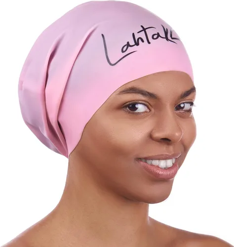 Vista 11 de Gorra de natación grande para cabello largo - Gorra de natación impermeable y duradera de silicona para trenzas, rastas, cabello ondulado, peinados