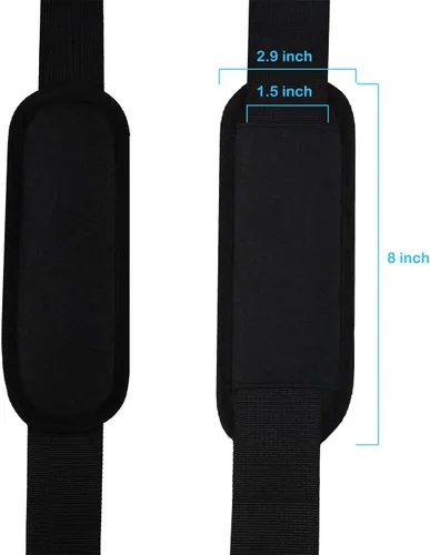Vista 4 de Correa de hombro universal de repuesto para laptop, cinturón cómodo ajustable duradero de 55 pulgadas con ganchos de metal para maletín, bolsa