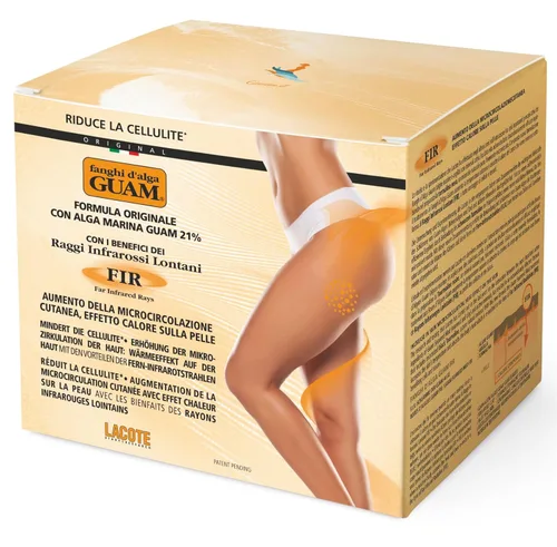 GUAM Envoltura corporal infrarroja anticelulítica, envolturas corporales de algas calientes para celulitis, fórmula original con FIR, tratamiento