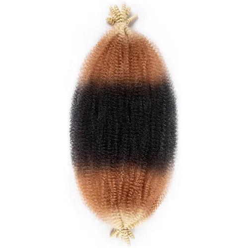 Vista 70 de Cabello Afro Twist de 30 Pulgadas 2 Paquetes, Cabello Afro Twist Elástico Pre Esponjado Cabello Spring Twist Pre Estirado Cabello para Envolver