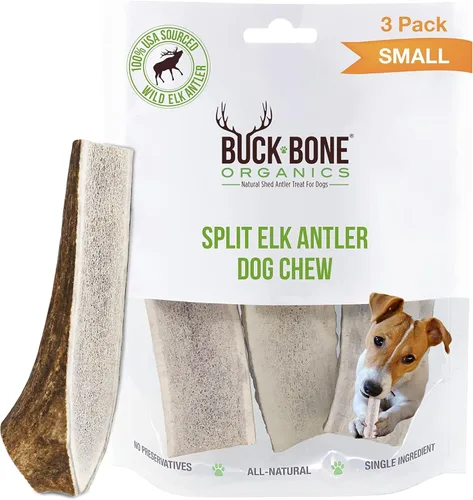 Vista 5 de Buck Bone Organics Masticables para Perros, Astas para Perros, Alce Natural Premium, Huesos para Perros de Larga Duración para Masticadores