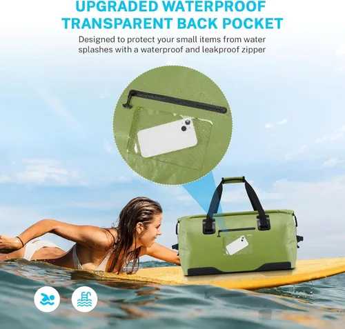 Vista 3 de Gonex Bolsa de lona impermeable extra grande de 40 L, 60 L, 80 L, bolsa de lona seca de viaje, bolsa resistente con correas y asas duraderas