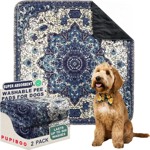 Vista 17 de PUPIBOO Almohadillas lavables para orina para perros y gatos - Almohadillas de entrenamiento para cachorros reutilizables súper absorbentes - 100%