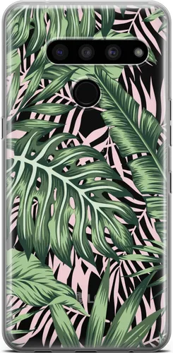Vista 5 de Mertak Funda transparente para teléfono compatible con LG G8 ThinQ Velvet V60 V50 V40 V35 Plus G7 Plus G7 Funda de diseño flexible rosa delgada