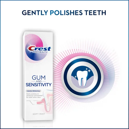 Vista 5 de Crest Pro-Health Gum and Sensitivity, pasta de dientes sensible, blanqueamiento suave, 4.1 onzas