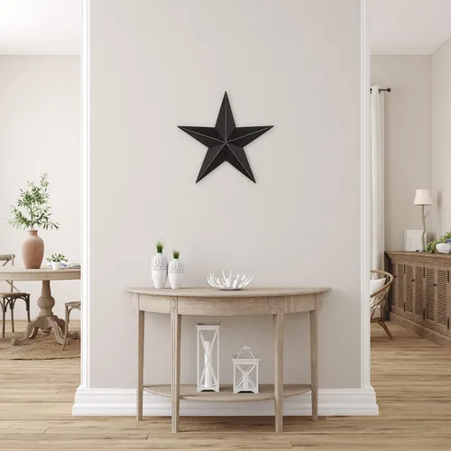 Vista 7 de Estrella de metal, color negro o rojo, Metal, Negro, 12" x 12