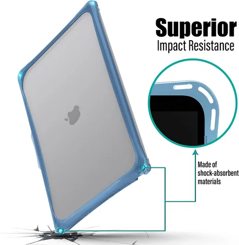 Vista 3 de IBENZER Hexpact AT13-SRL - Funda protectora resistente con bloqueo de pantalla para Mac Air 13 con Touch ID, color azul serenidad, compatible