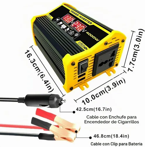 Vista 8 de Kit de panel solar con inversor de combinación de sistema solar de 4000 W, 12 V a 110 V/220 V, generador solar, sistema de red para el hogar Amarillo