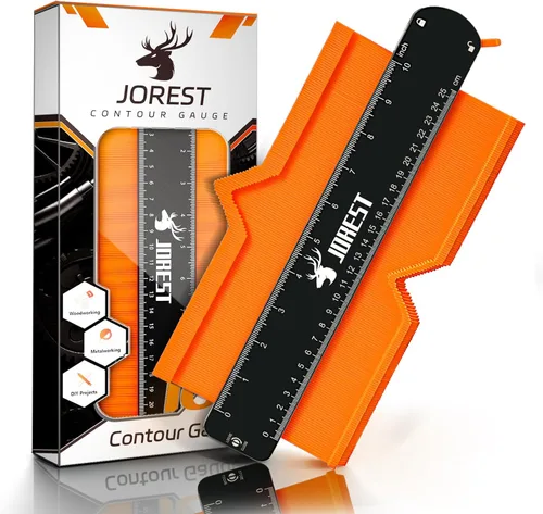 JOREST Medidor de contorno con bloqueo (10 pulgadas), ideas de regalos para hombres, papá, carpintero, manitas, herramienta de perfil para pisos de