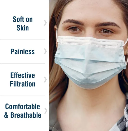 Vista 4 de WECARE - Cubrebocas desechable con envoltura individual, juego de 50 máscaras estampadas, 3 capas